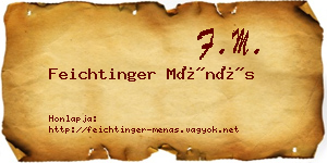Feichtinger Ménás névjegykártya